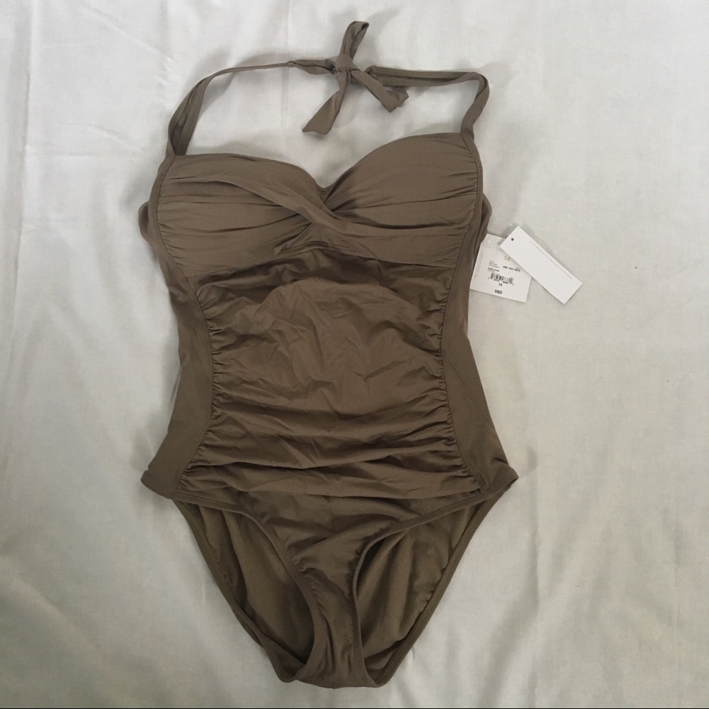 NWT Liz Claiborne Halter Bathing Suit, Size 14
